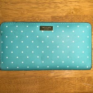 Kate Spade blue polka dot wallet